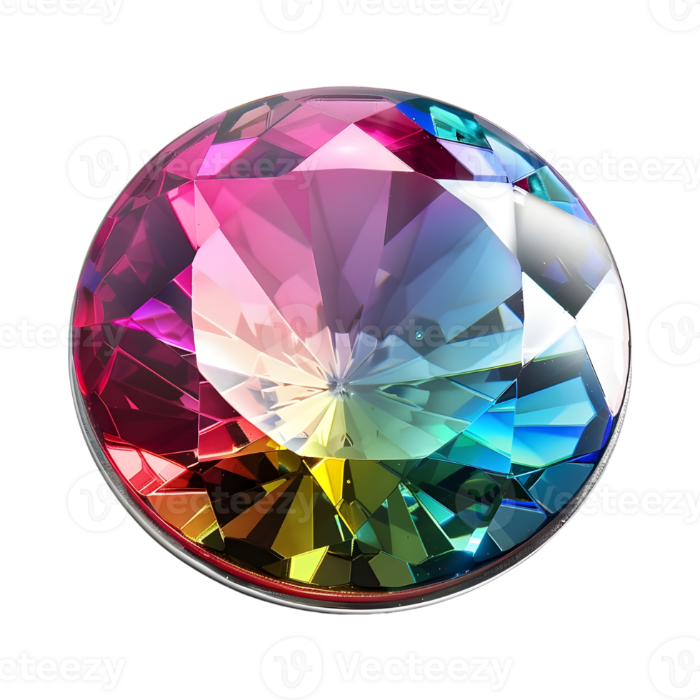 3D Rendering of a Gemstone Button Luxury on Transparent Background png