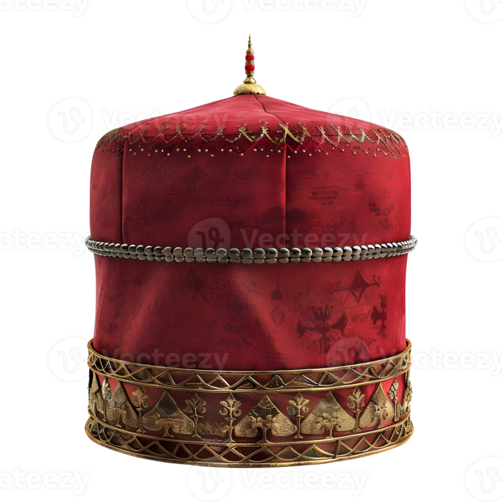 3D Rendering of a Turkish Muslim Cap on Transparent Background png