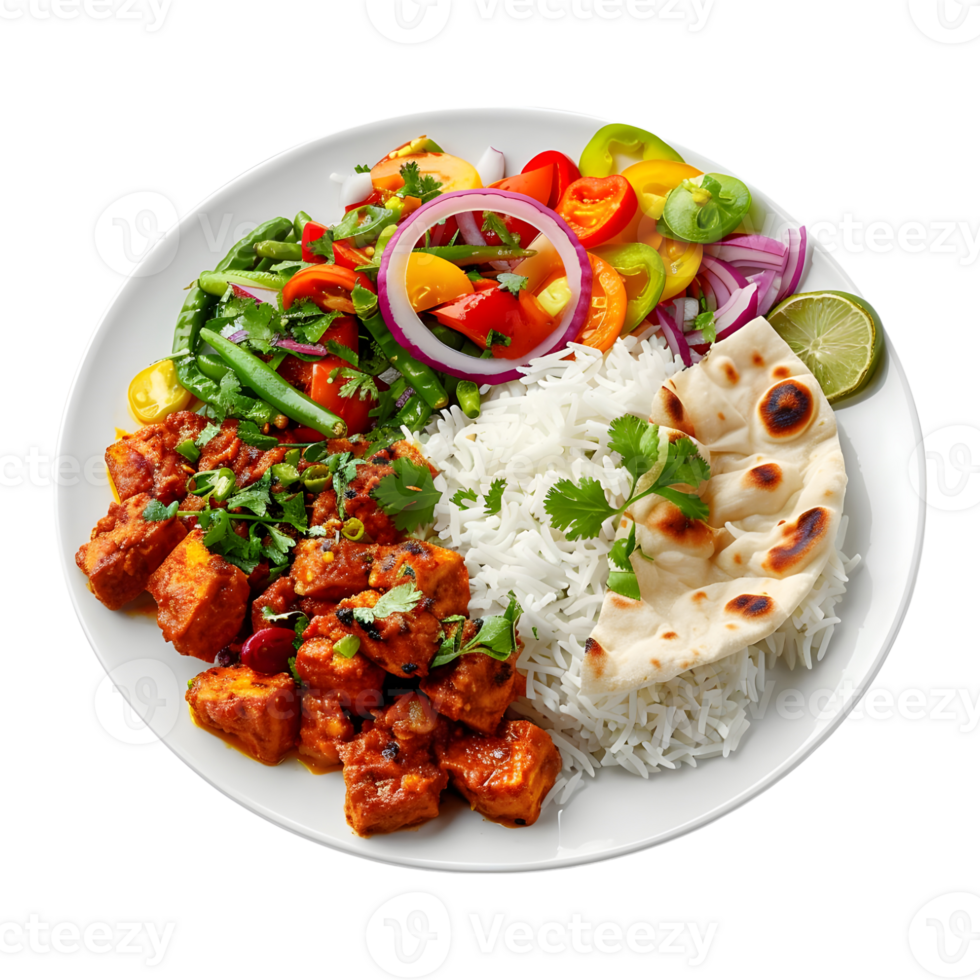 3D Rendering of a White Rice with Spices in a Plate on Transparent Background png
