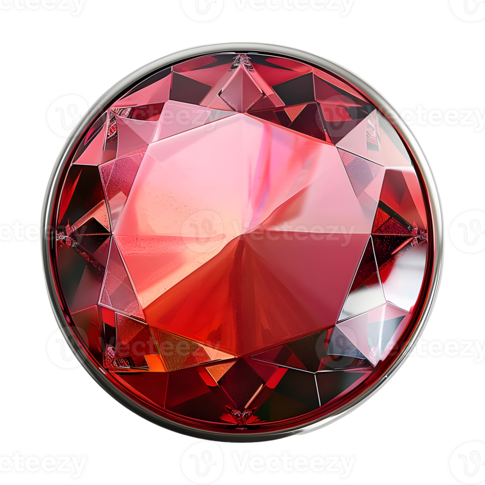 3D Rendering of a Gemstone Button Luxury on Transparent Background png