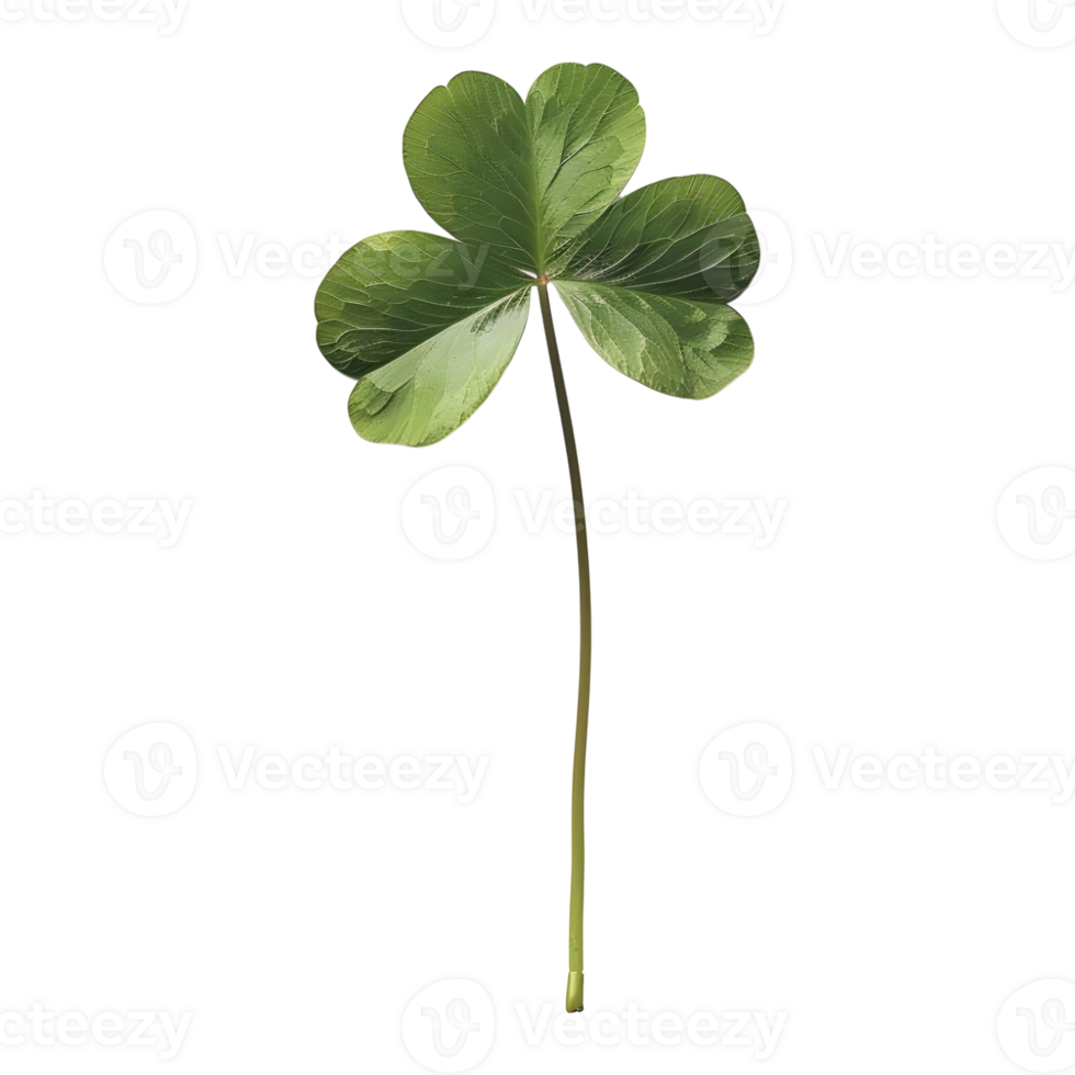 3D Rendering of a Clover Leaf on Transparent Background png