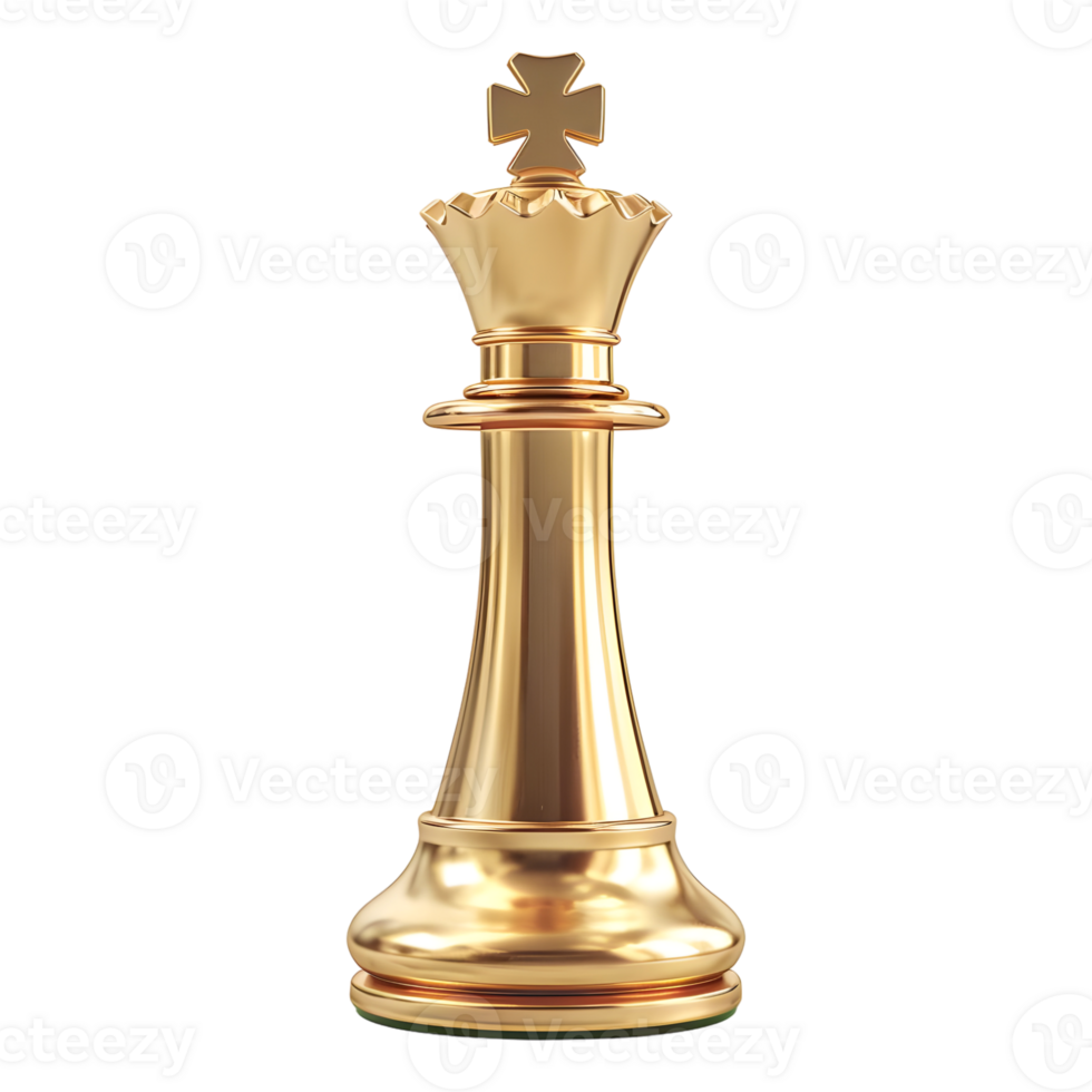 3D Rendering of a King Chess on Transparent Background png