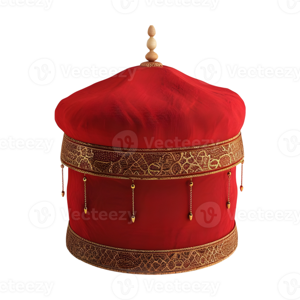 3D Rendering of a Turkish Muslim Cap on Transparent Background png