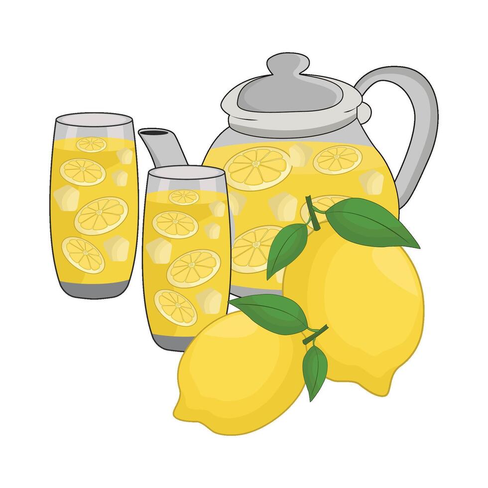 ilustración de limón jugo vector