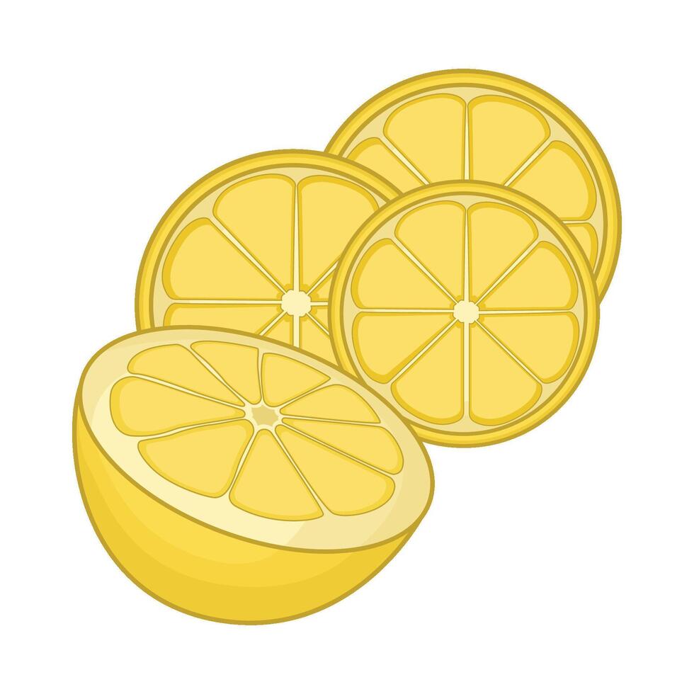 illustration of lemon slice vector