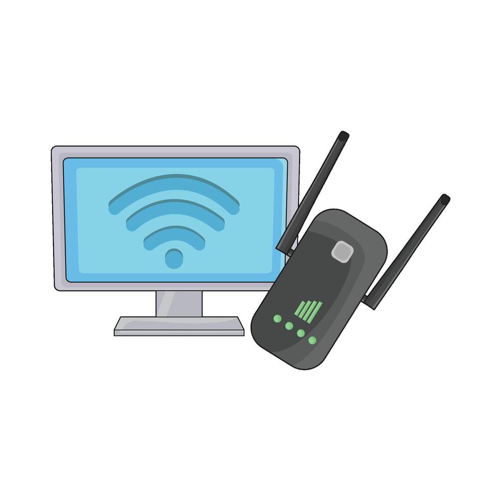 illustration of wifi repeater vector