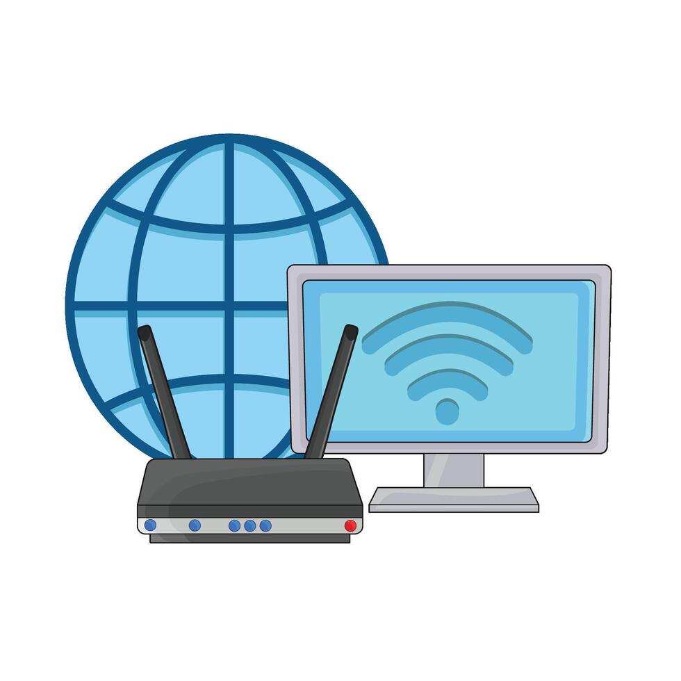 ilustración de Wifi enrutador vector