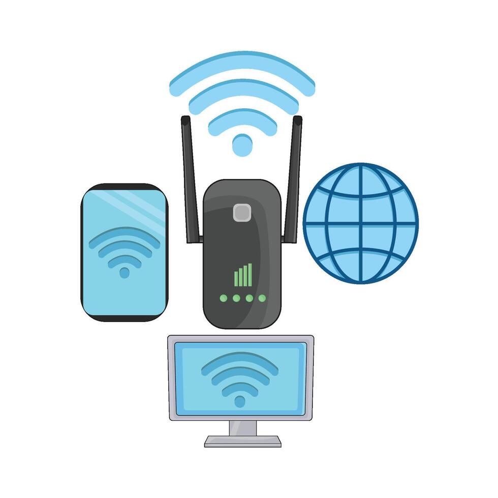 illustration of wifi repeater vector