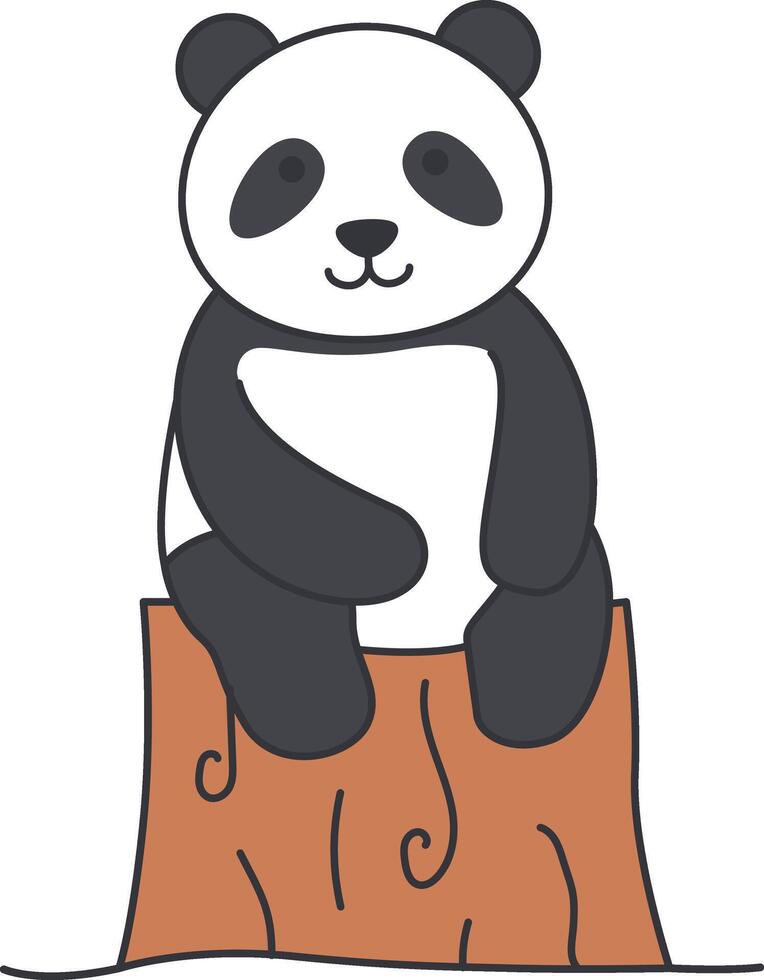 Cute panda illustration vector