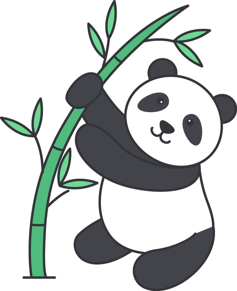 Cute panda illustration vector