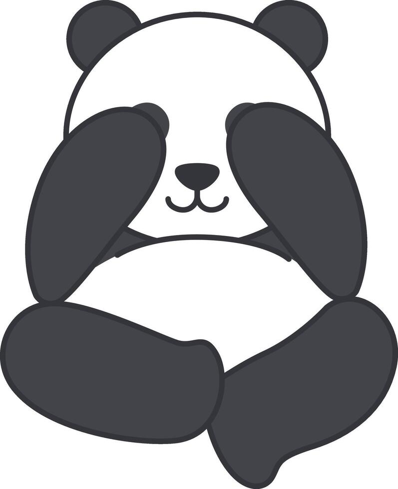 Cute panda illustration vector