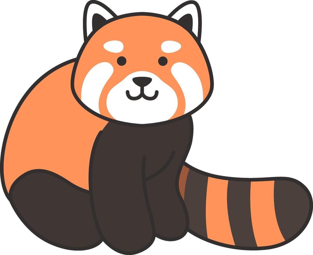 Red panda illustration vector