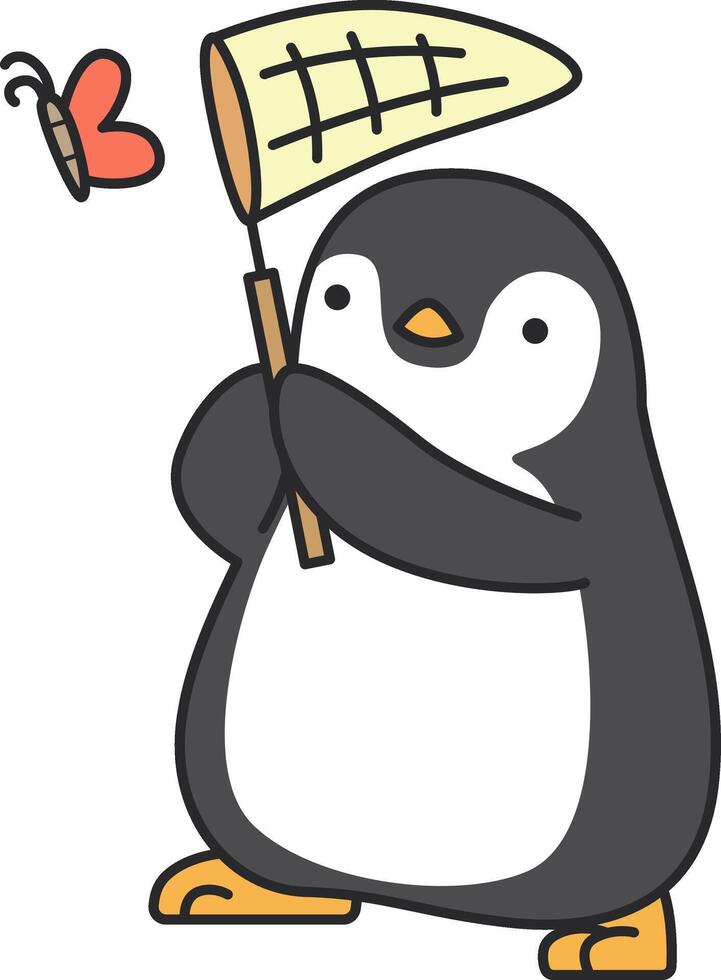 Cute penguin illustration vector