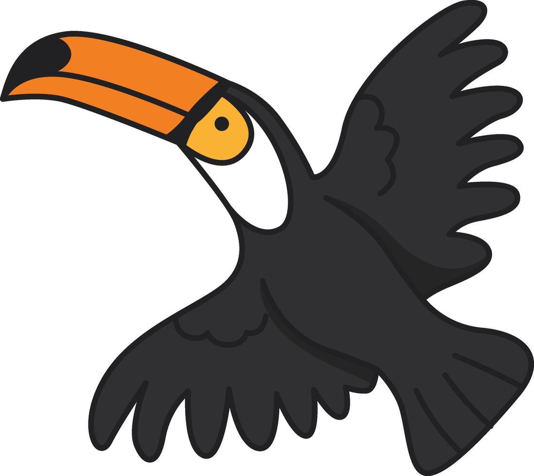 Cute toucan illustration vector