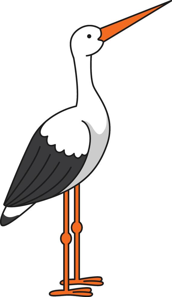 Cute stork illustration vector