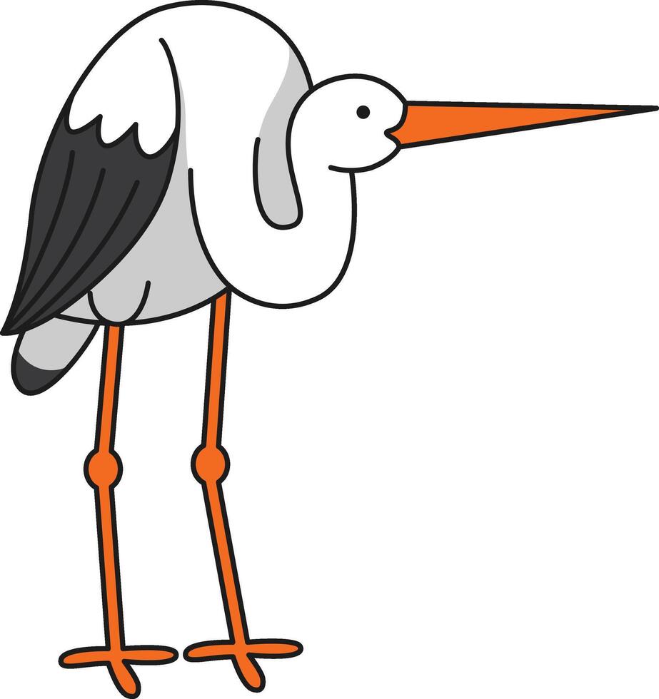 Cute stork illustration vector