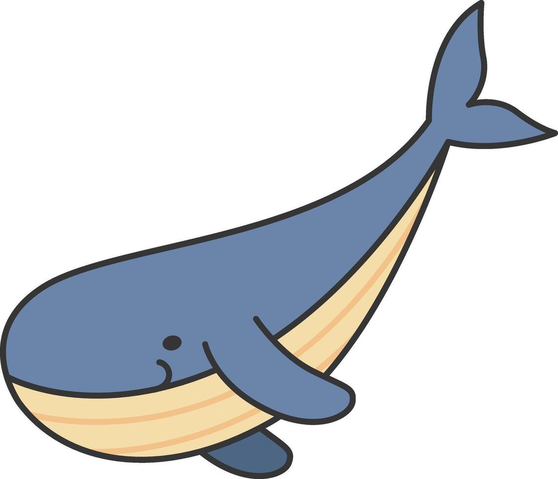 Cute whale illustration vector