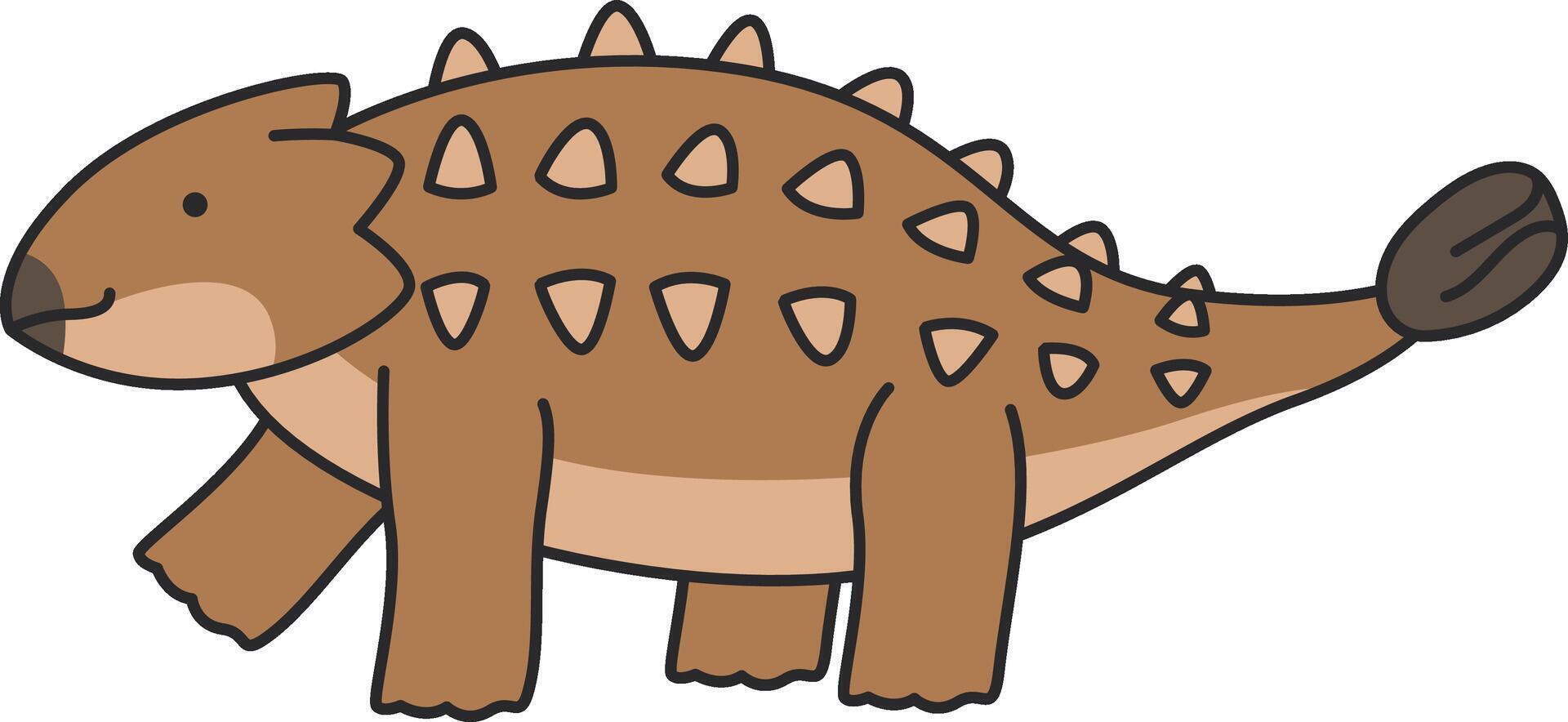 Cute Ankylosaurus Illustration vector