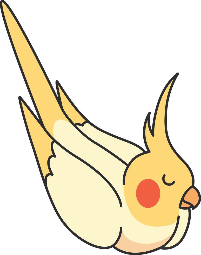 Cute Cockatiel illustration vector