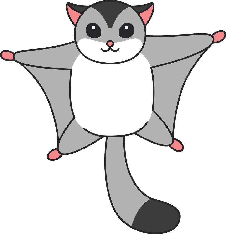 Cute sugar glider illustration vector