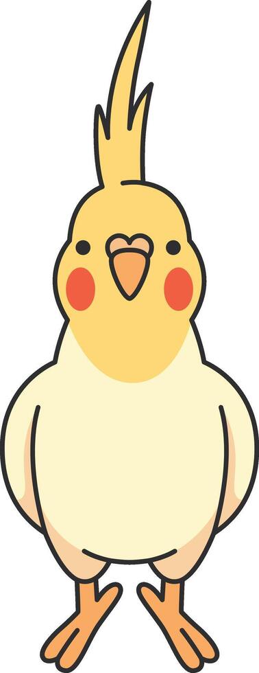 Cute Cockatiel illustration vector