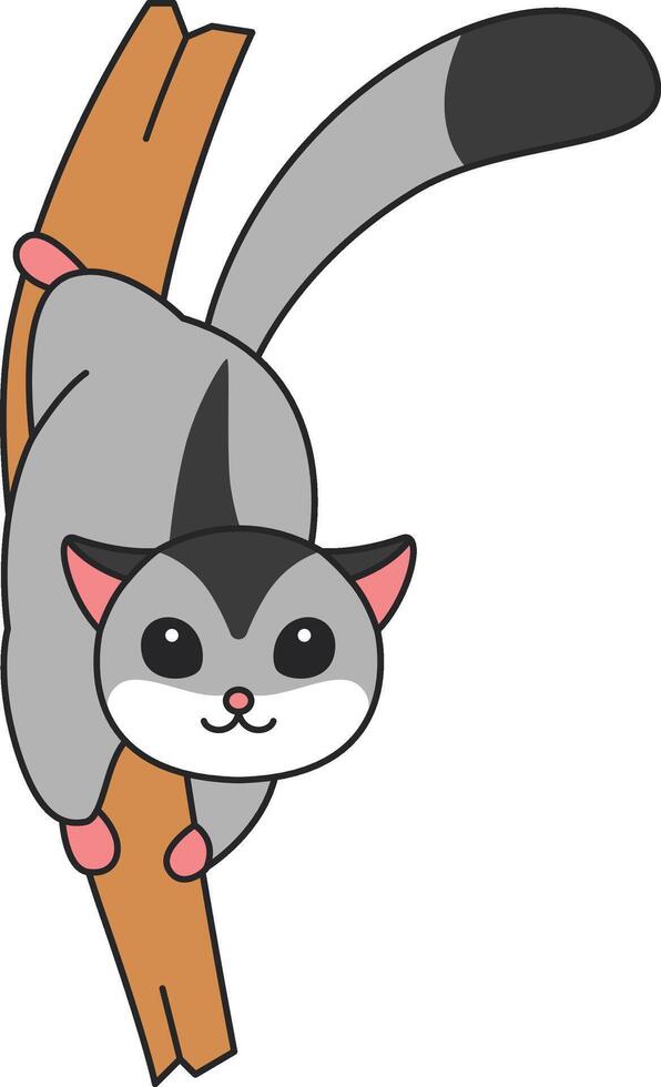 Cute sugar glider illustration vector