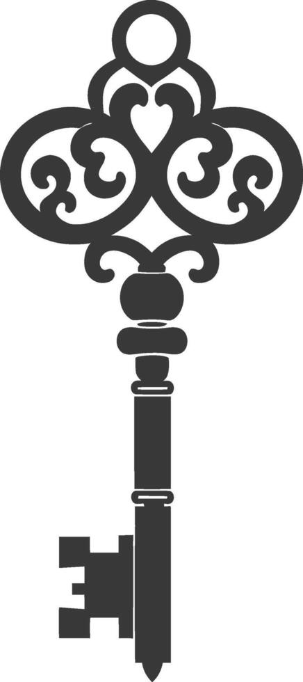Silhouette flat key black color only vector