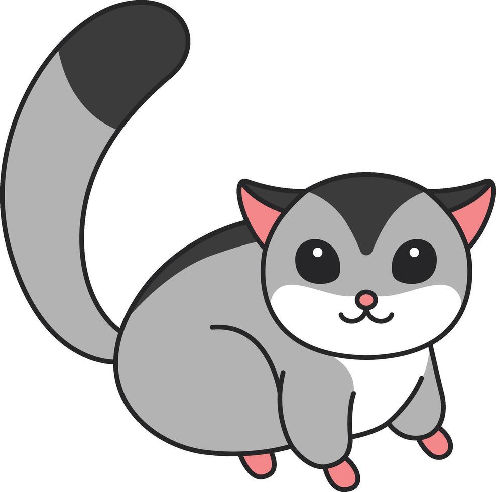 Cute sugar glider illustration vector