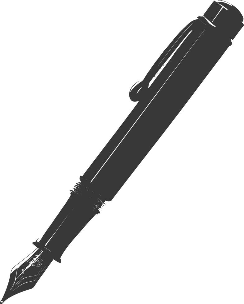 Silhouette fountain pen black color only vector