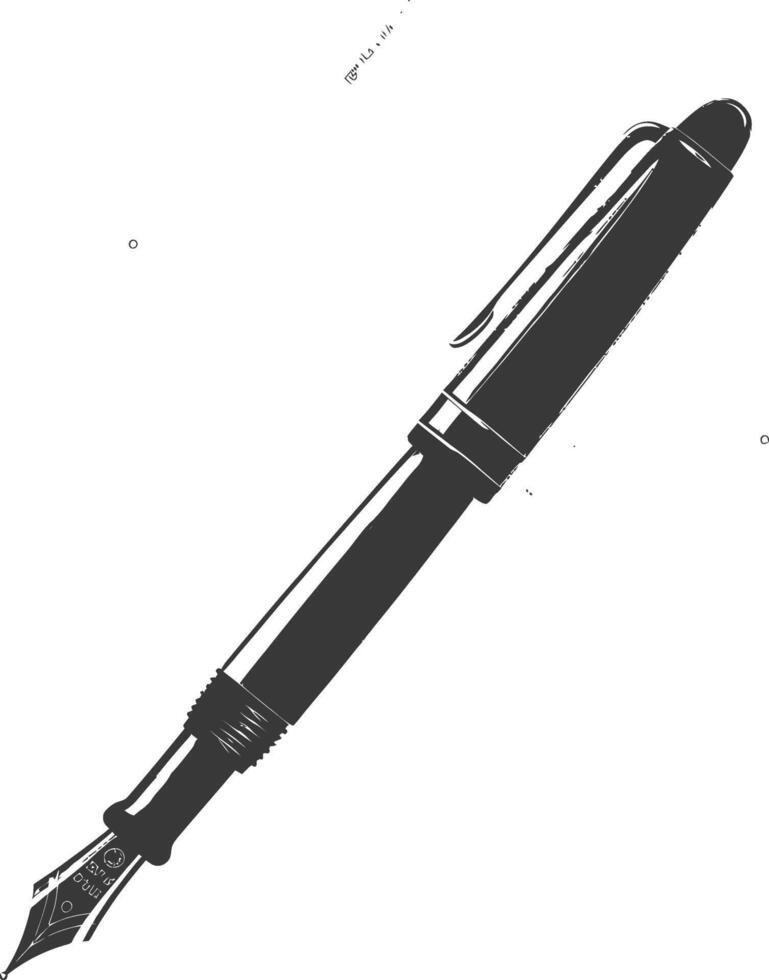 Silhouette fountain pen black color only vector