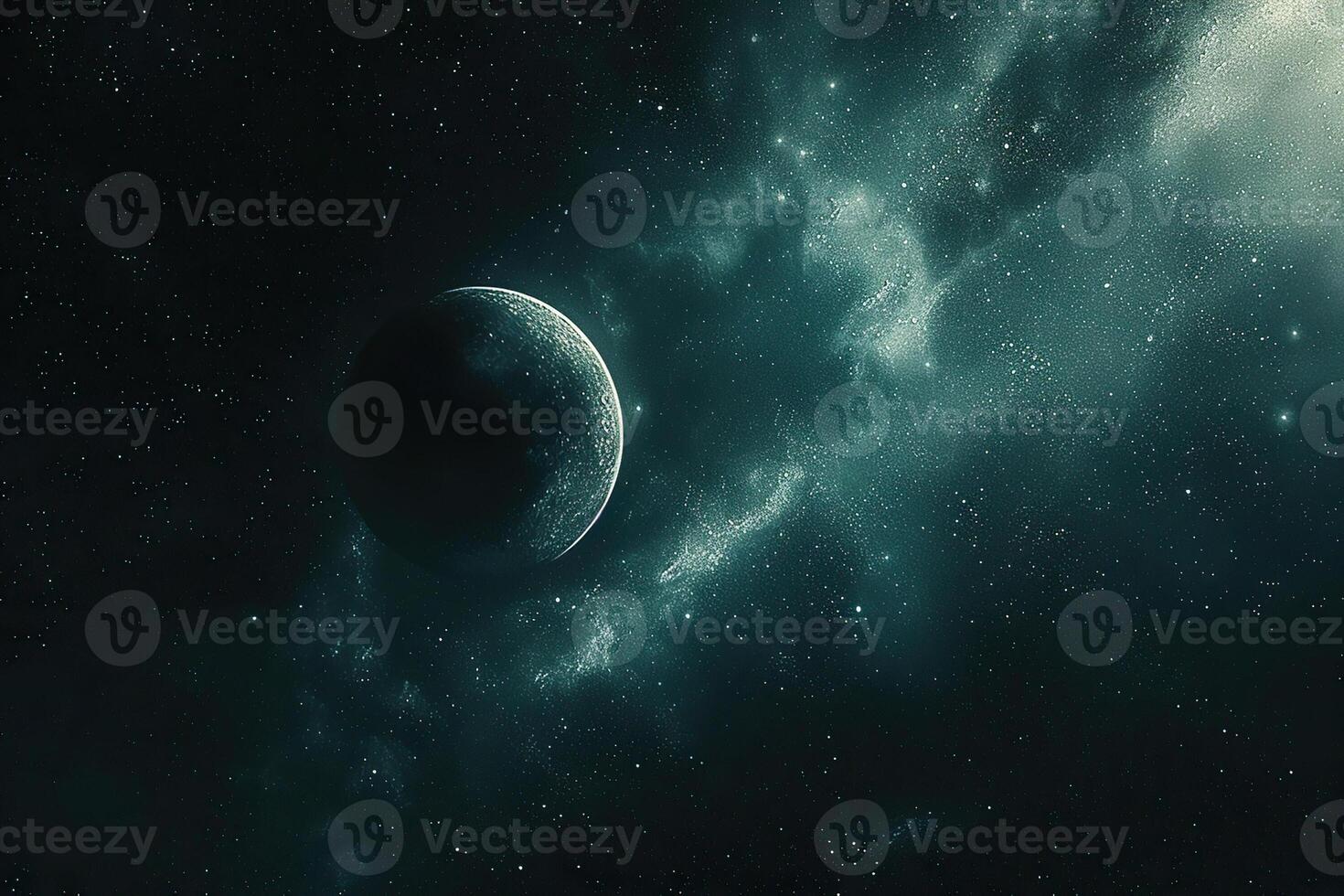 on theme of beautiful starfall in sky, bright meteorites glow in atmosphere photo