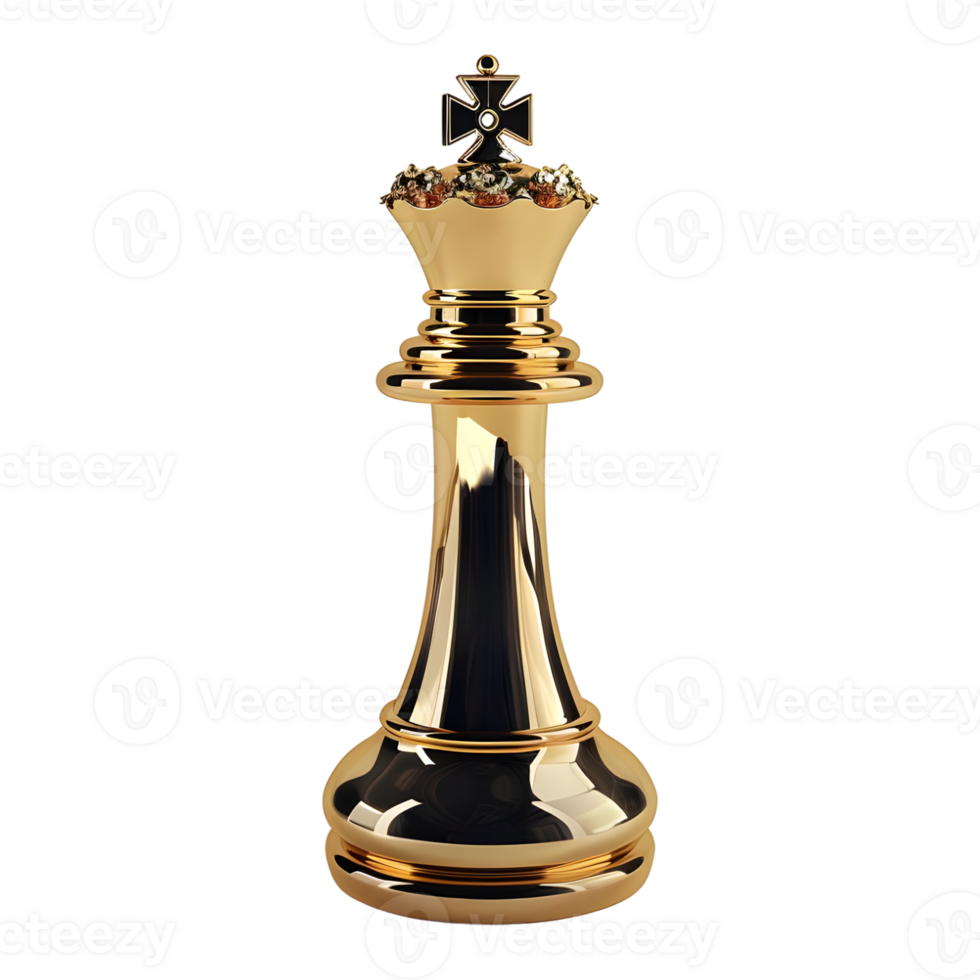 3D Rendering of a King Chess on Transparent Background png