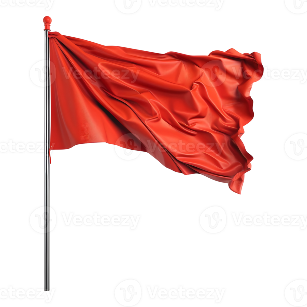 3D Rendering of a Waving Flag Solid Color on Transparent Background png