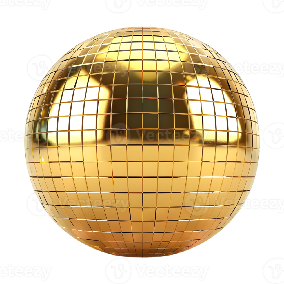 3D Rendering of a Disco Ball on Transparent Background png