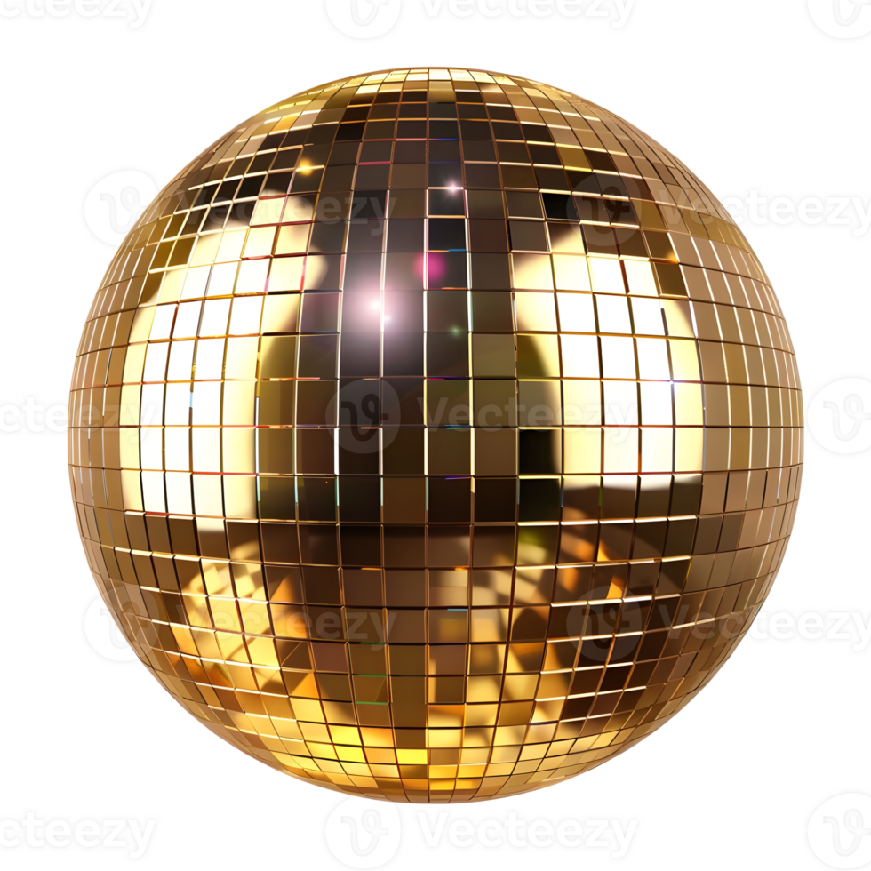 3D Rendering of a Disco Ball on Transparent Background png