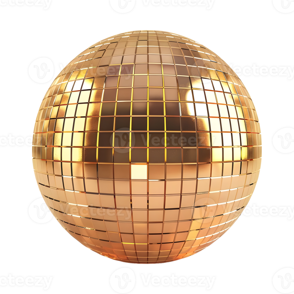 3D Rendering of a Disco Ball on Transparent Background png