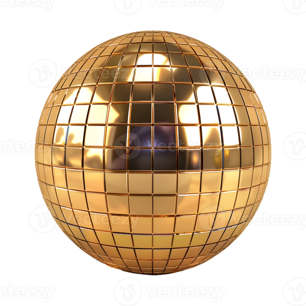 3D Rendering of a Disco Ball on Transparent Background png