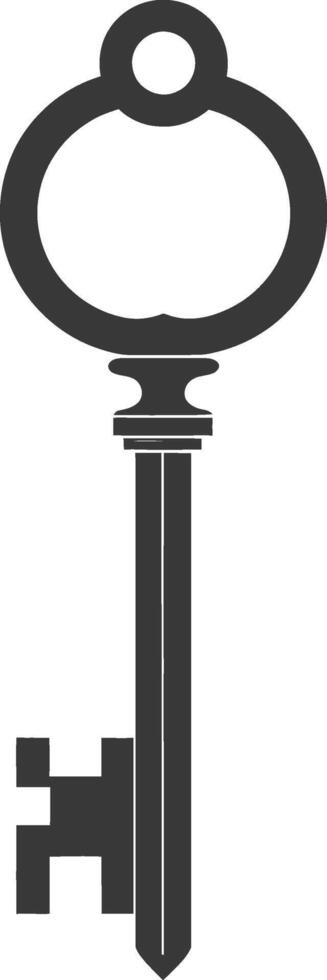 Silhouette flat key black color only vector