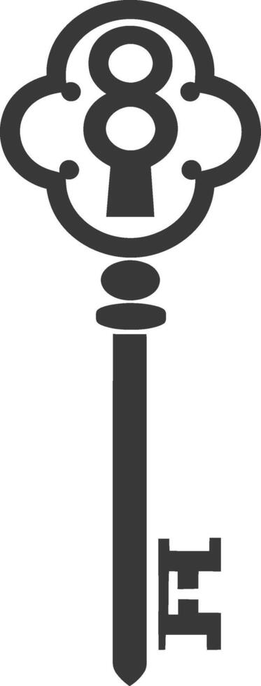 Silhouette flat key black color only vector