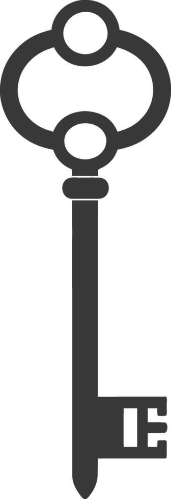 Silhouette flat key black color only vector