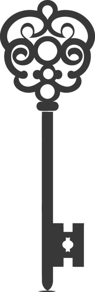 Silhouette flat key black color only vector