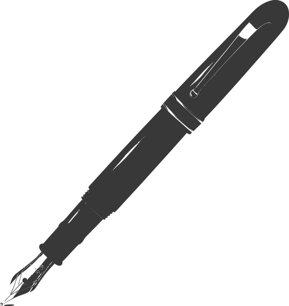 Silhouette fountain pen black color only vector