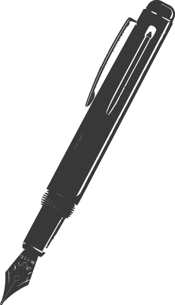 Silhouette fountain pen black color only vector