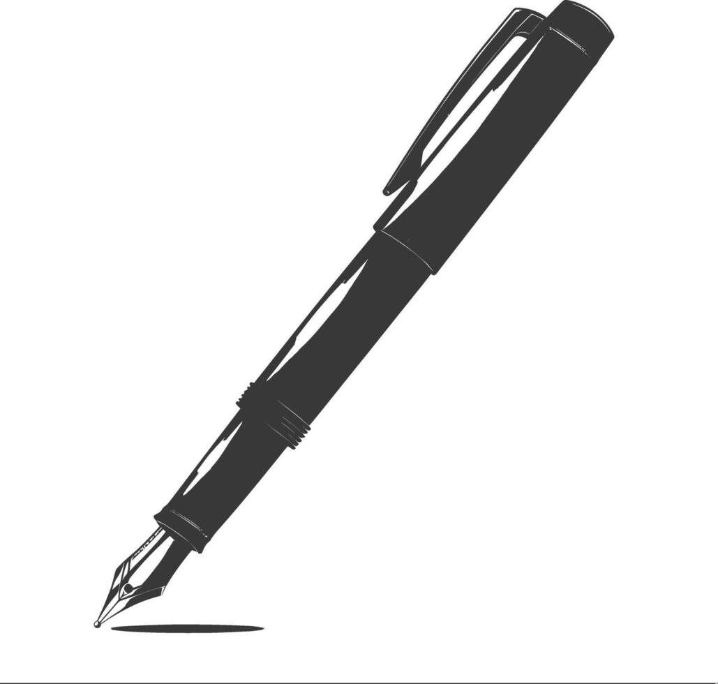 silueta fuente bolígrafo negro color solamente vector