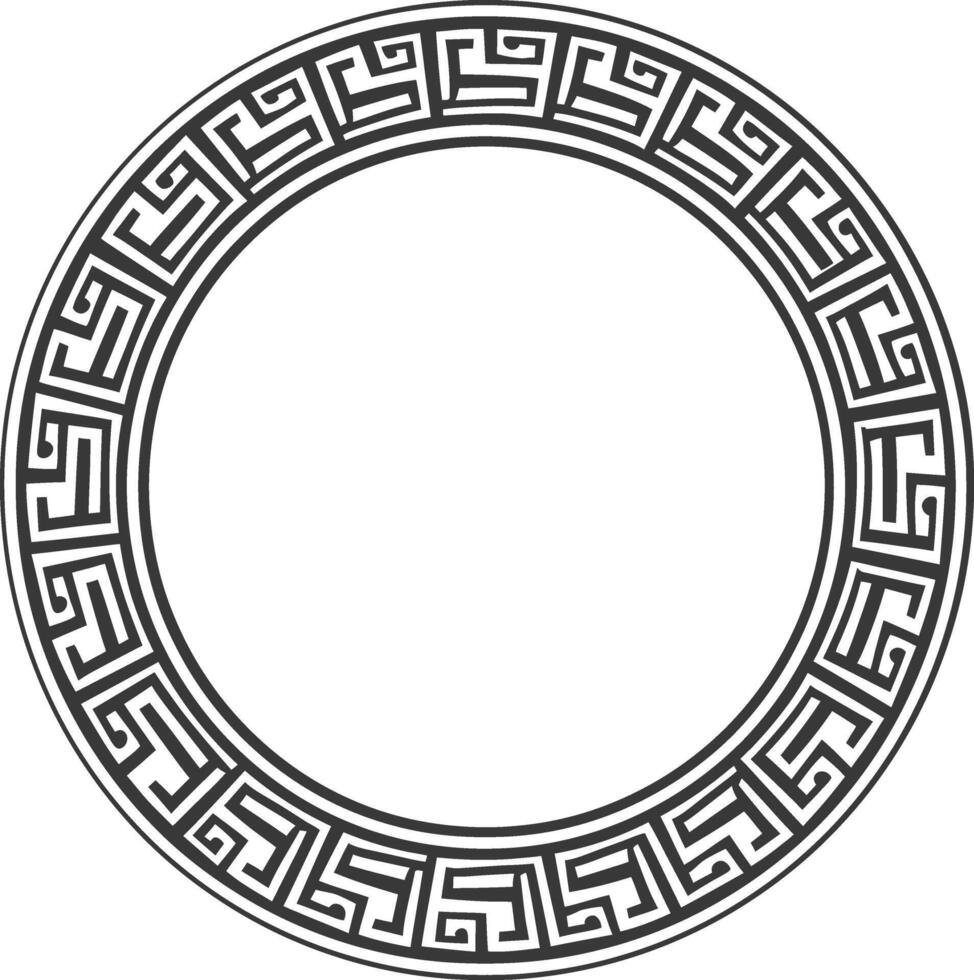 silueta griego circulo marco negro color solamente vector