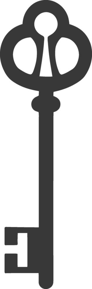 Silhouette flat key black color only vector