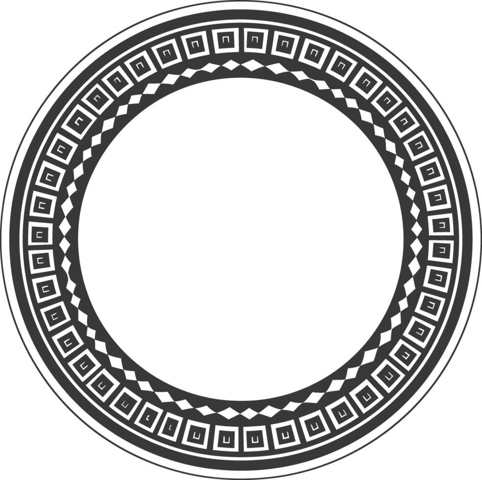 silueta griego circulo marco negro color solamente vector