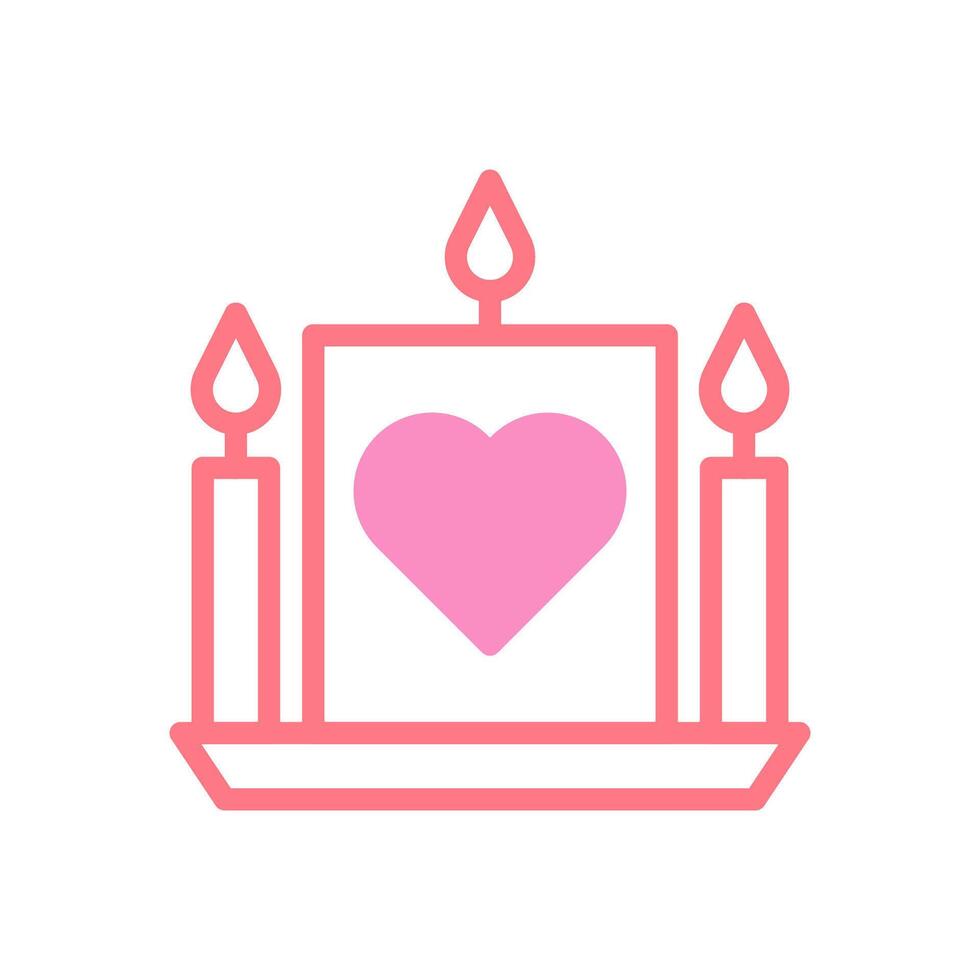 Candle love icon duotune red pink valentine illustration vector