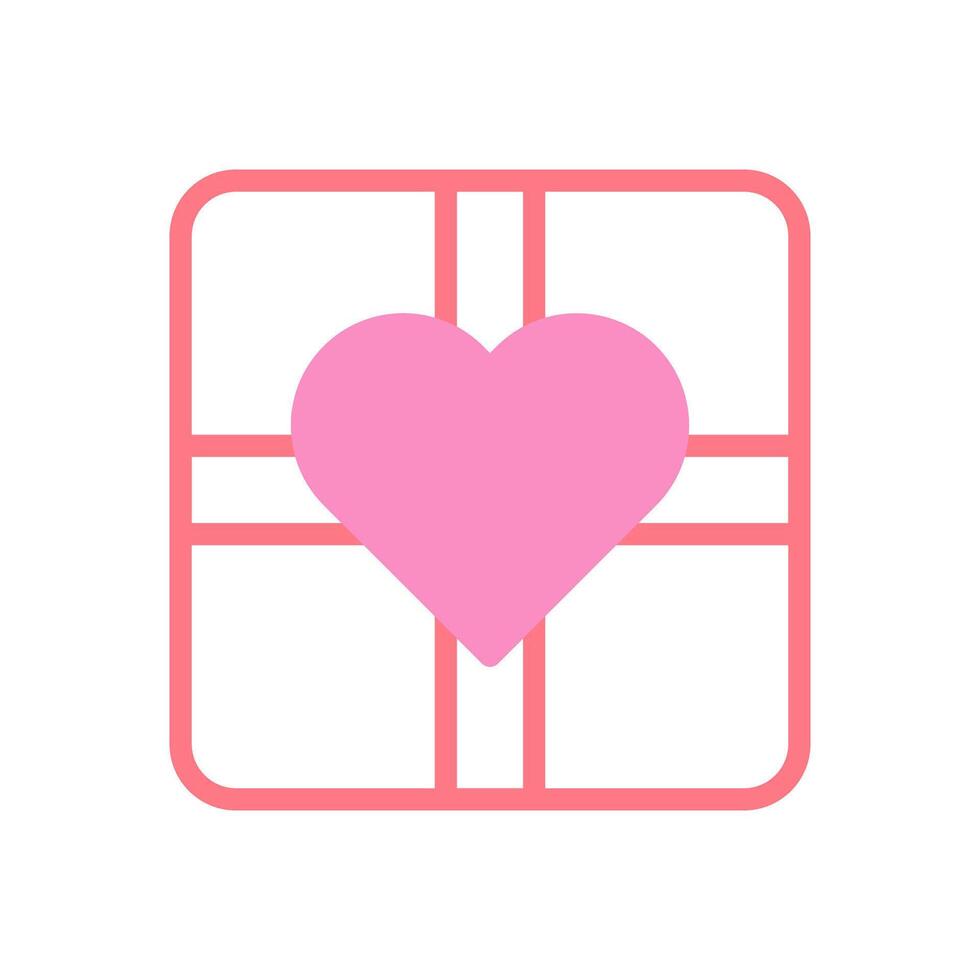 Gift love icon duotune red pink valentine illustration vector