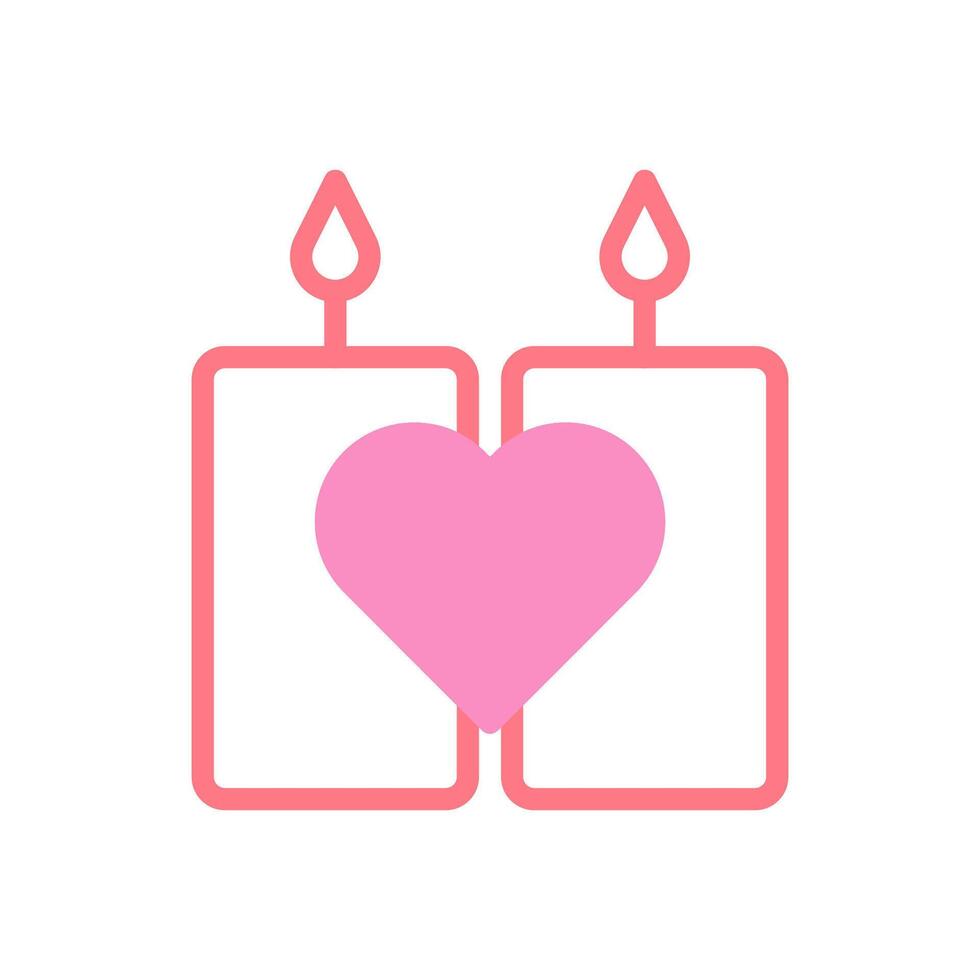 Candle love icon duotune red pink valentine illustration vector